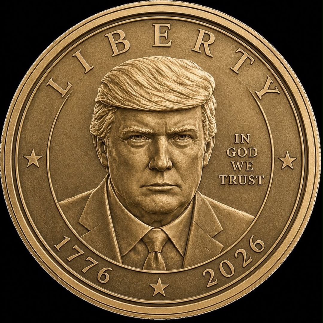 Trump Coin — Liberty 1776–2026 gold coin obverse